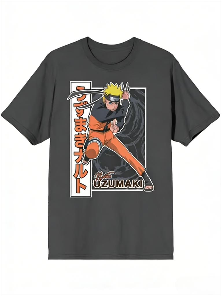 Naruto Uzumaki TShirt Men Summer Naruto Shippuden Anime Ninja Kunai Graphic Short Sleeve Oversized Streetwear Fan Tee