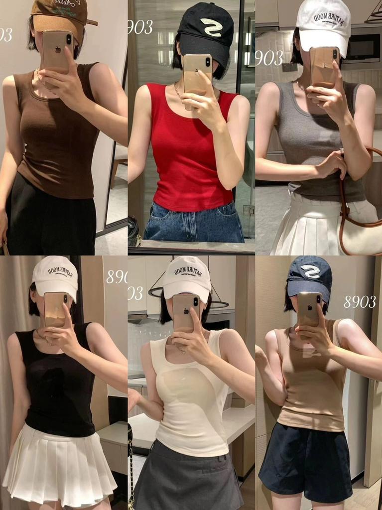 #New autumn and winter wide shoulder vest, close the breasts, gather with chest pad vest, comfortable and soft women's inner top