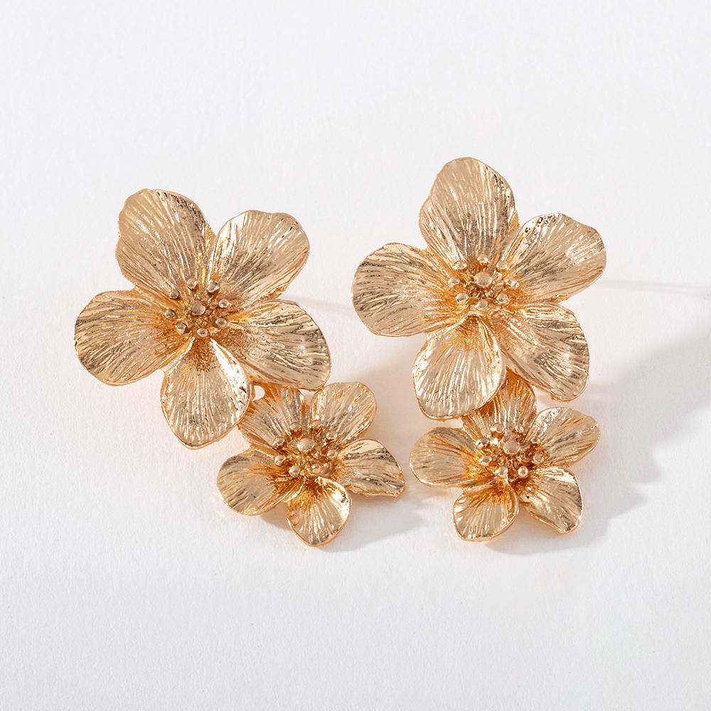 

Женские модные серьги в стиле бохо с длинными кисточками из сплава и цветком, корейские элегантные серьги с растениями, серьги с цветами OG011 золотой