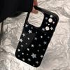 Silver Star Black Phone Case for iPhone 17 16 15 14 13 12 11 Air Pro Max 12 13 Plus Shockproof Aesthetic Cover
