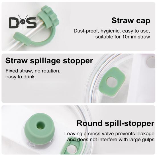 Silicone Straw Cap Leak-proof Stopper Set for Stanley Tumblers 3-Piece Tumbler Accessories Reusable Dishwasher Safe Spill Proof Stopper for Travel