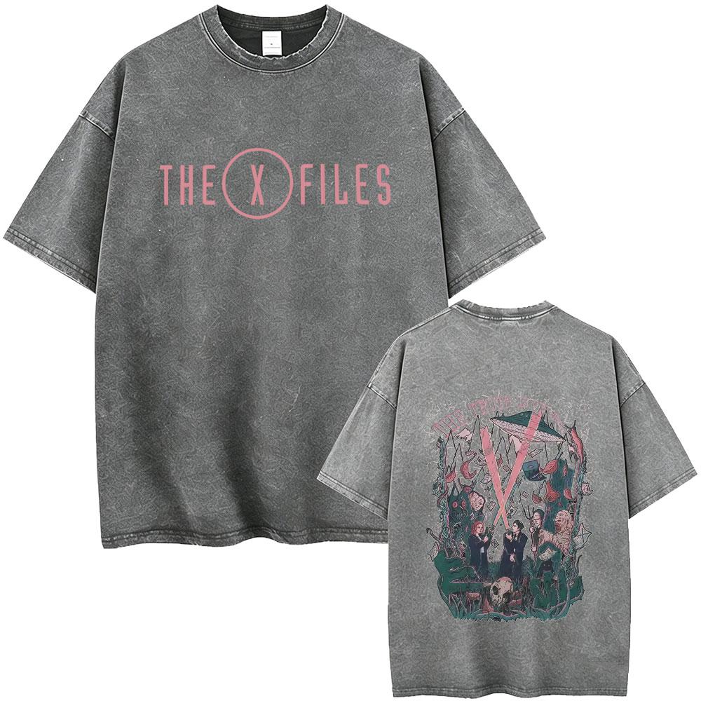 Washed Vintage Movie The X Files All The Taglines The Truth Is Out There Graphic Tshirt Mens Women Casual Cotton Retro T Shirt