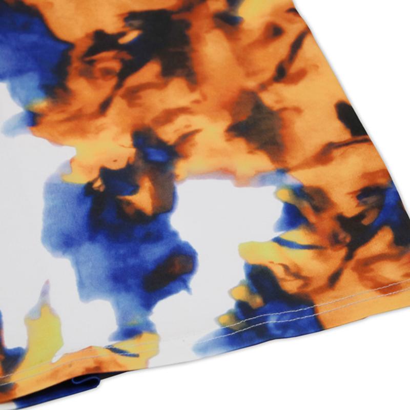 Zweiteiliges Set für Damen, Bohemian-Druck, Kleid, Zopfmuster, hängender Hals, Oberteil, Hüfte, umwickelt, Fischschwanz