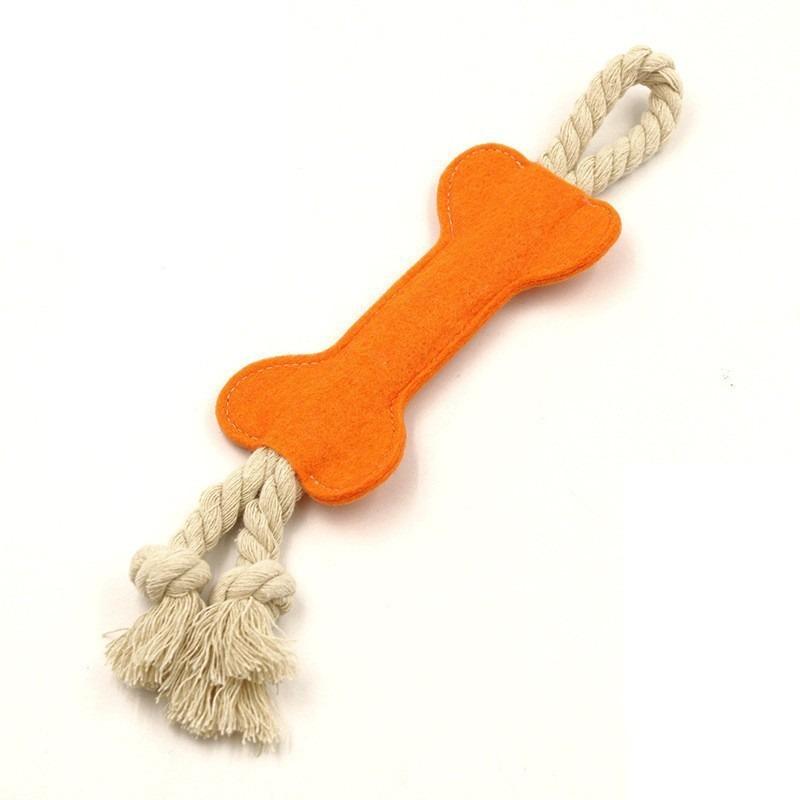 Bone Shaped Felt Dog Chew Toy Pet Teeth Grinding Training Toy