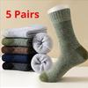 5 par varma strumpor för män, vinter, tjocka, mode, mångsidiga, frostskyddssockor, utomhus, vandring, camping, klassiska, mot kyla, snöstrumpa