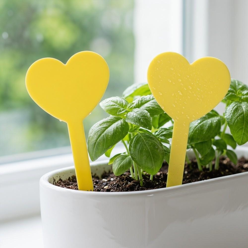 200PCS Durable Plastic Plant Labels Reusable Heart Shape Plant Tags Waterproof Plant Identification Tags Potted Plants
