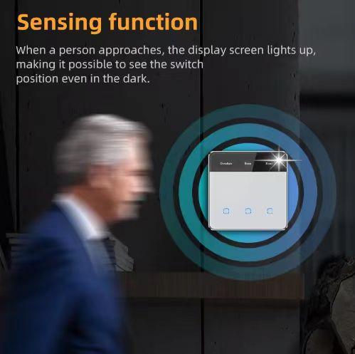 Safewire New Tempered Glass LED Display Switch Tuya Smart Life APP Controlled WiFi Home Wall Light Switch