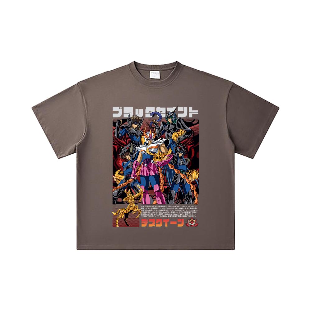 260 GSM Double Yarn 32 Count 100% Cotton Saint Seiya V6 Fenix Print Unisex Heavy Cotton T Shirt