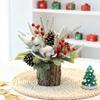 Christmas Artificial Snowy Pine Branches with Vase Faux Pine Cone Berry Arrangement Vintage Faux Cedar Greenery Picks for Home Indoor Fireplace Mantel