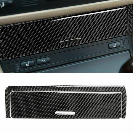 For BMW 3 Series E46 1998-05 Carbon Fiber Console Storage Box Panel Trim Cover
