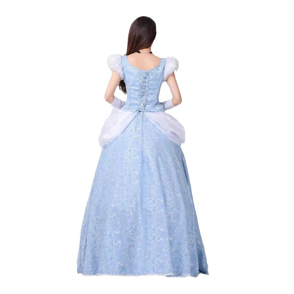 Halloween costume cosplay Cinderella fairy emperor Cinderella on the run princess dress blue annual meeting dress