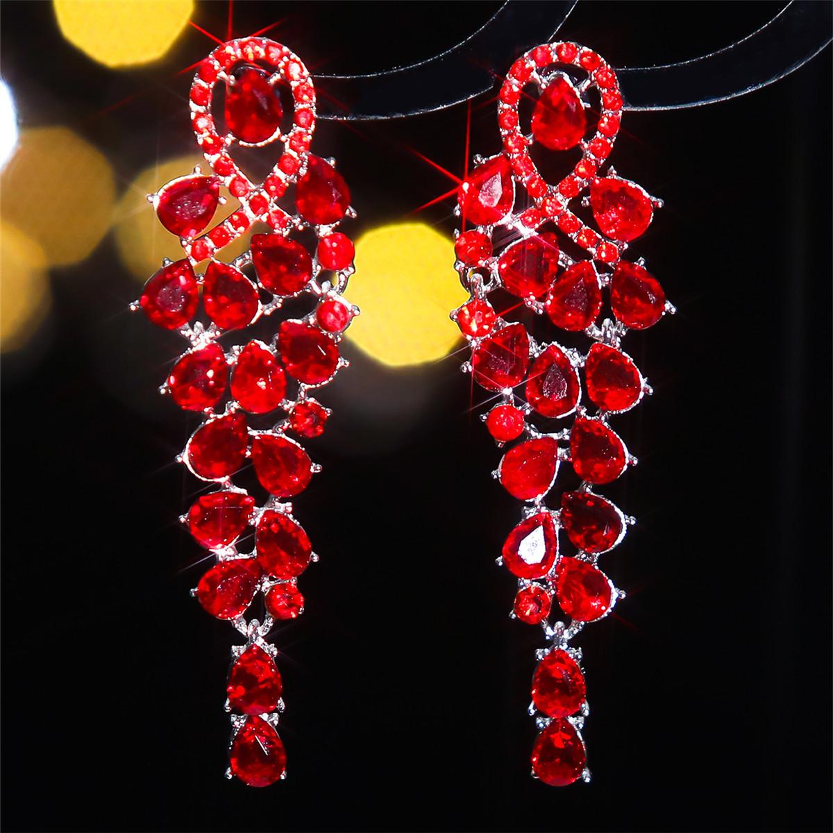 

Fashion Source, Сережки з райського скла зі стразами для жінок, Екстравагантні блискучі сережки