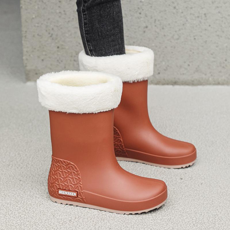 

Жіночі універсальні трендові водонепроникні гумові дощовики з оксамитовою підкладкою для тепла 36