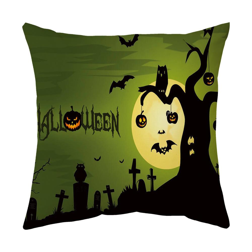Halloween Cartoon Backrest Sofa Pillow Case Pillow Case Decoration Peach Skin Pillow Cushion Nordic Living Room