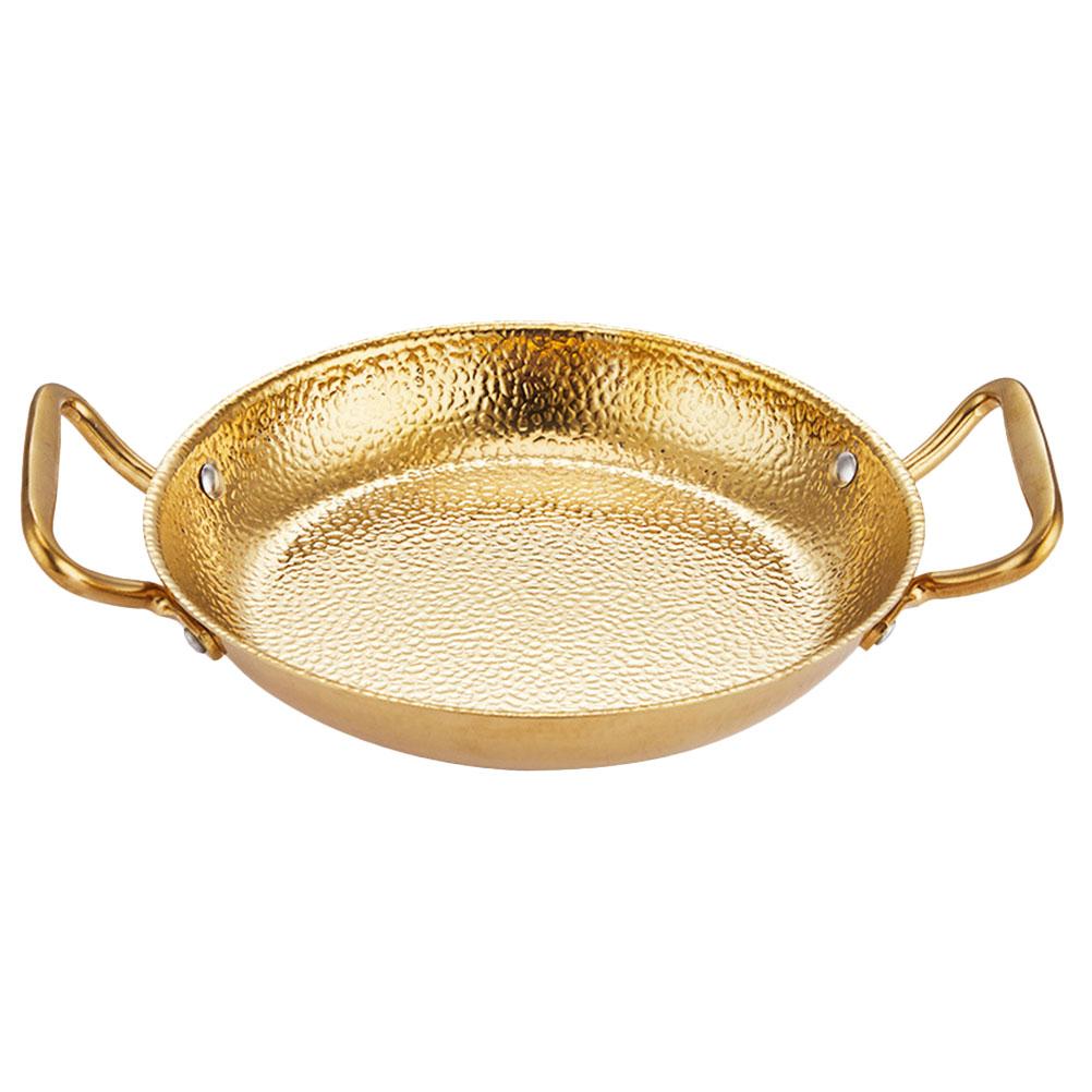 

20Cm Stainless Steel Seafood Paella Pan Double Handle Flat Bottom Soup Stock Pot Household Hot Pot Kitchen Cooking Pan Golden