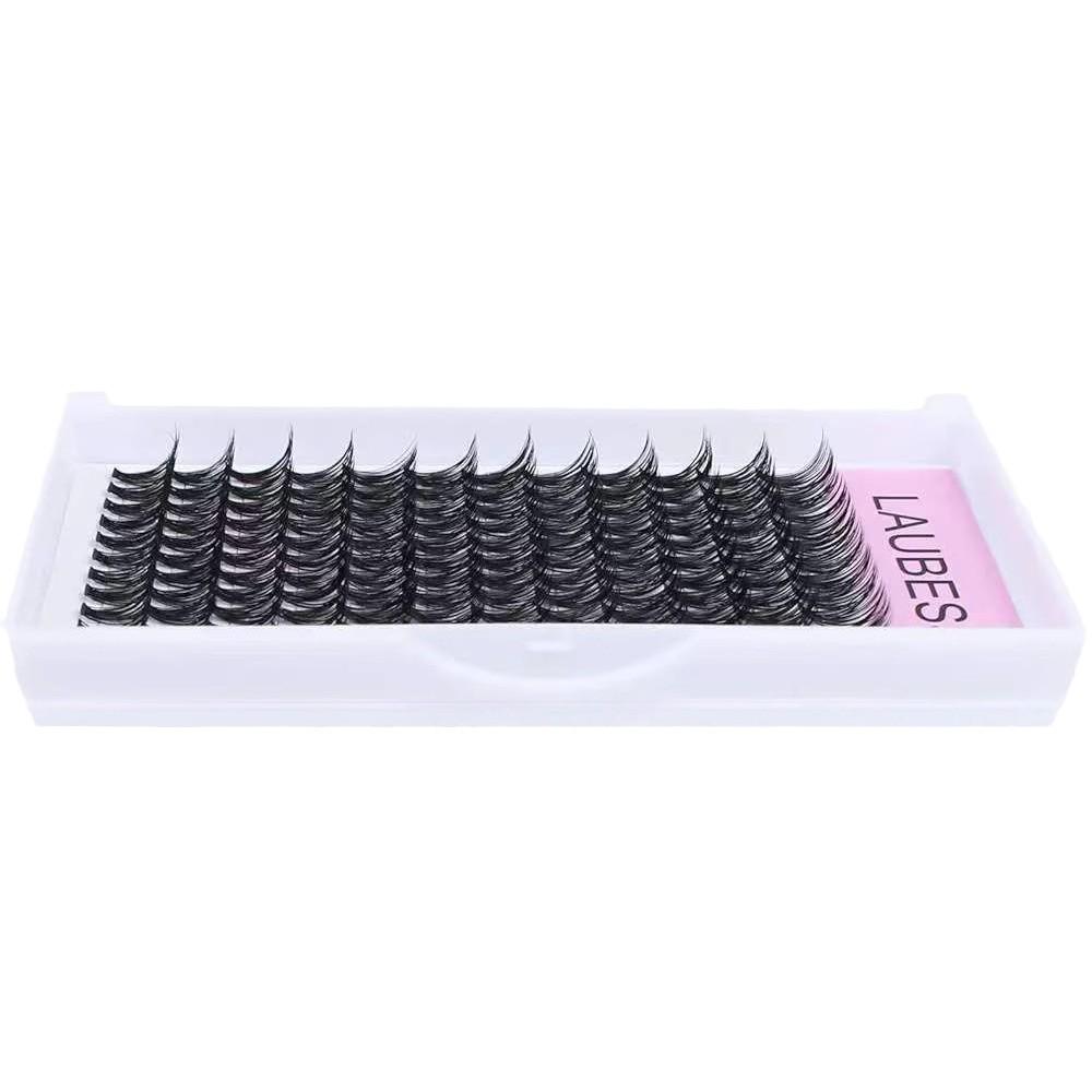Clustered 240pcs 40D DIY False Eyelashes - Natural Curled Doll Lashes Mixed Pack