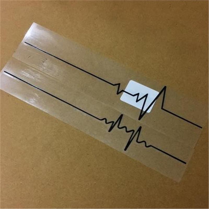 Car stickers - Heart-Pounding Dynamic Curve Heartbeat Creative Art Waterproof Glass Stickers End Label Stickers
