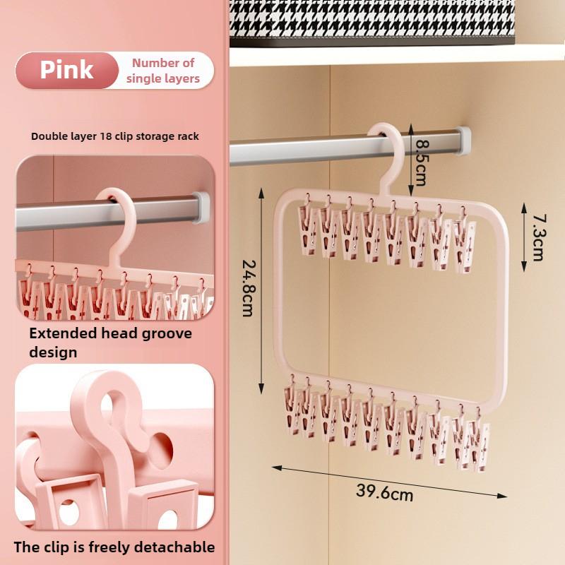 Baby Hangers Plastic No Trace Storage Sock Clips Windproof Drying Clothes Hanger for Infant Wardrobe