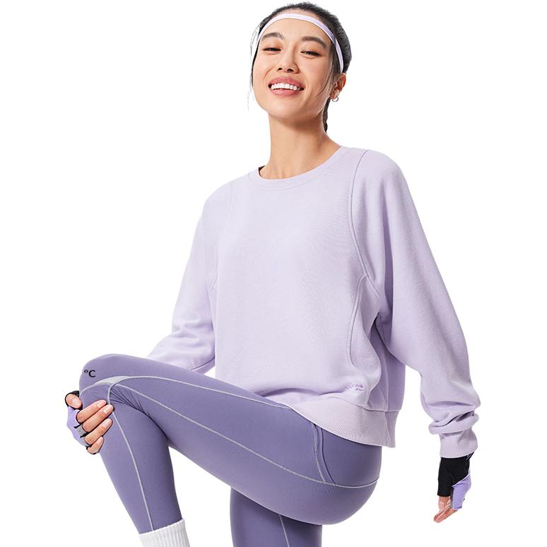 Li-Ning Fitness Series Moisture-Wicking Thermal Solid Color Round Neck Comfortable Breathable Fleece Warm Dopamine Casual Sweatshirt AWDU556-7
