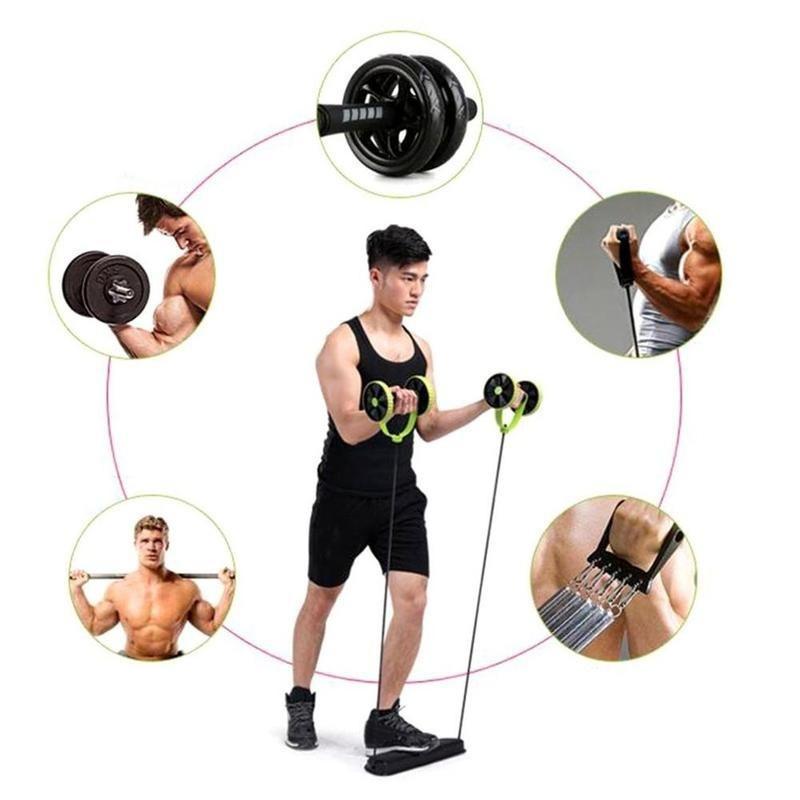 Puller Double-Wheel Abdomen Pull Rope Exercise Muscle Abdominal Equipment