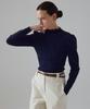 Owaiwai Ribbed Puff Half-Neck T-Shirt_Stripe Navy