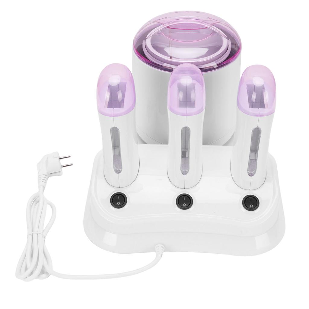 4 In 1 Wax Heater Anti Scald 3 Roll On Wax Warmer Single Pot Transparent Lid 220W for Home Use