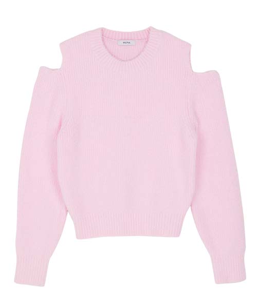 PLUNASTUDIO Open Shoulder Wool Knit_Pink