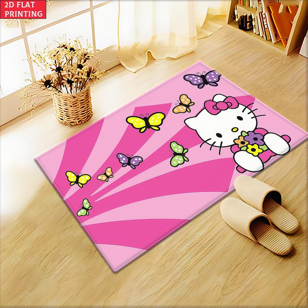 

Kawaii Cute White Cat Doormat, Pink Bow Themed Non-slip Mat, Durable Home Entry Rug for Girls Themed Room Decor 40x60cm(15x23 in)