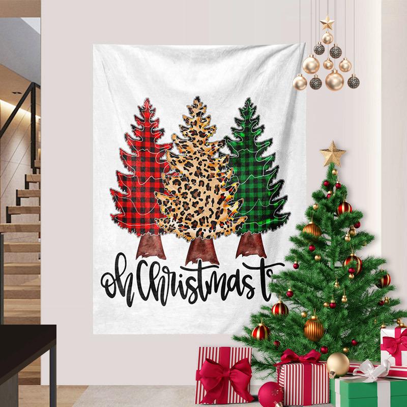 Cross-border Christmas Snowman Background Cloth Christmas Tree Wall Hanging Cloth Amazon Tapestry