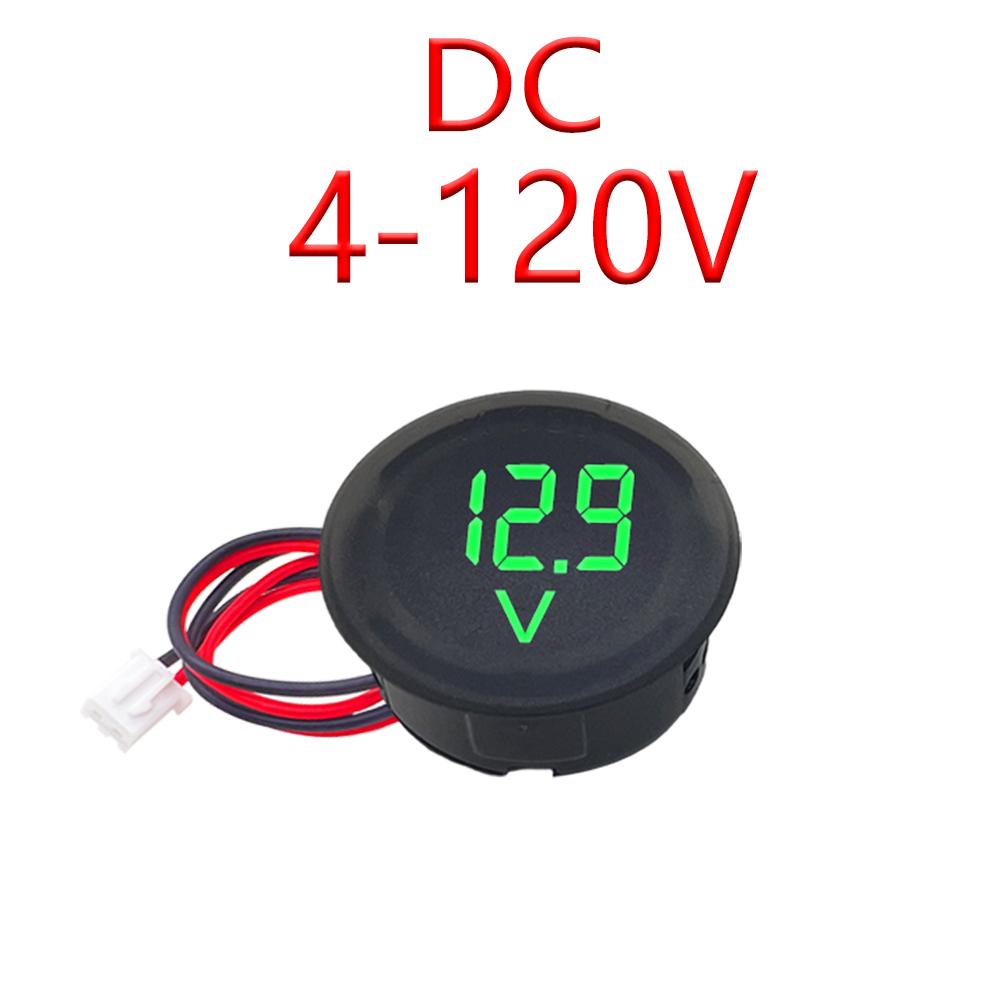 

DC 4-100V LED Digital Display Circular Two-wire Voltmeter DC Digital Voltmeter Head Display Reverse Connection Protection DC 4-120V зелений