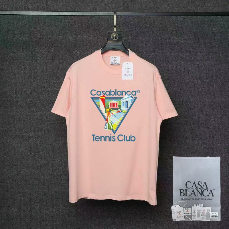 T-shirt en coton Casablanca Streetwear Coupe ample pour homme - T-shirt à manches courtes et col rond surdimensionné en 12 couleurs