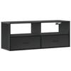 VidaXL Meuble TV noir 100x31x39,5 cm bois d'ingénierie et métal, support TV, armoire média, console TV, meuble HiFi, centre 848929