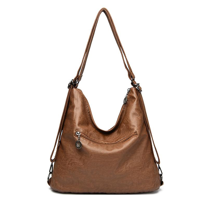 Damen-Umhängetasche aus weichem Leder, große Kapazität, Damentasche mittleren Alters