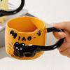 Black Cats Ceramic Mugs Heat Resistant to 1000C for Microwave Oven Use with Insulated Handle and Dishwasher Safe