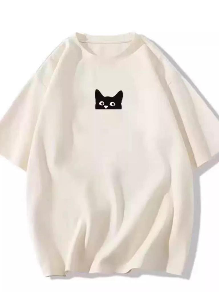 Vintage Cartoon T-Shirt for Women - Oversized, Plus Size, Pure Cotton, Short Sleeve, Trendy Round Neck, Summer Top for Couples