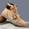 Leather shoes high-top handmade Martin boots retro spring and summer casual short boots