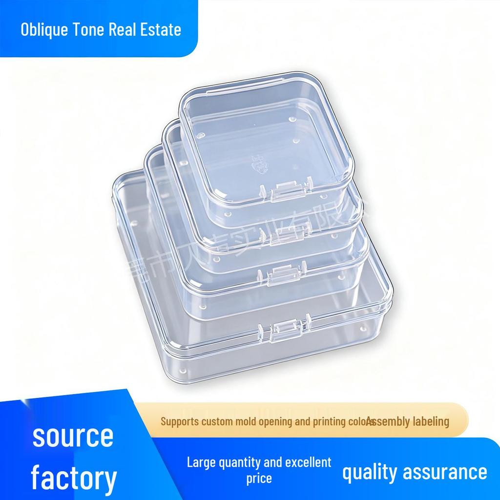 Square Transparent Multipurpose Plastic Storage Box: Ideal for Jewelry, Earphones, Powders, or Small Items.