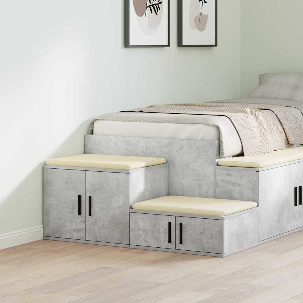 Storage Cabinet 2 pcs Concrete Grey 108 x 41 x 40 cm
