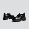 2025 spring new fashion outer wear thick heel small leather shoes women's platform solid color Mary Jane glossy fashion single shoes women