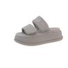 2025 new summer thick-soled heightening shoes one-word slippers women's versatile casual cool slippers Velcro not tired feet