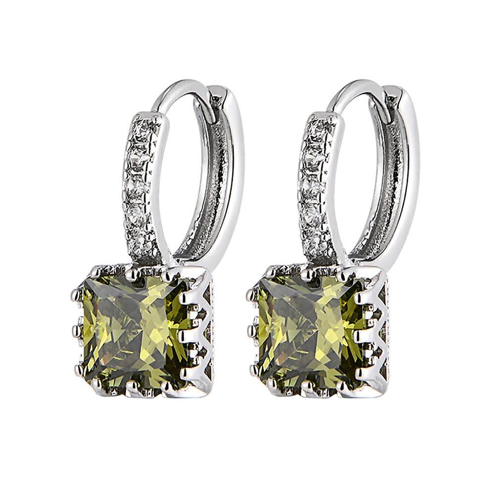 Stylish Zircon Square Alloy Earrings For Women Geometric Summer 2022 Jewelry Unique