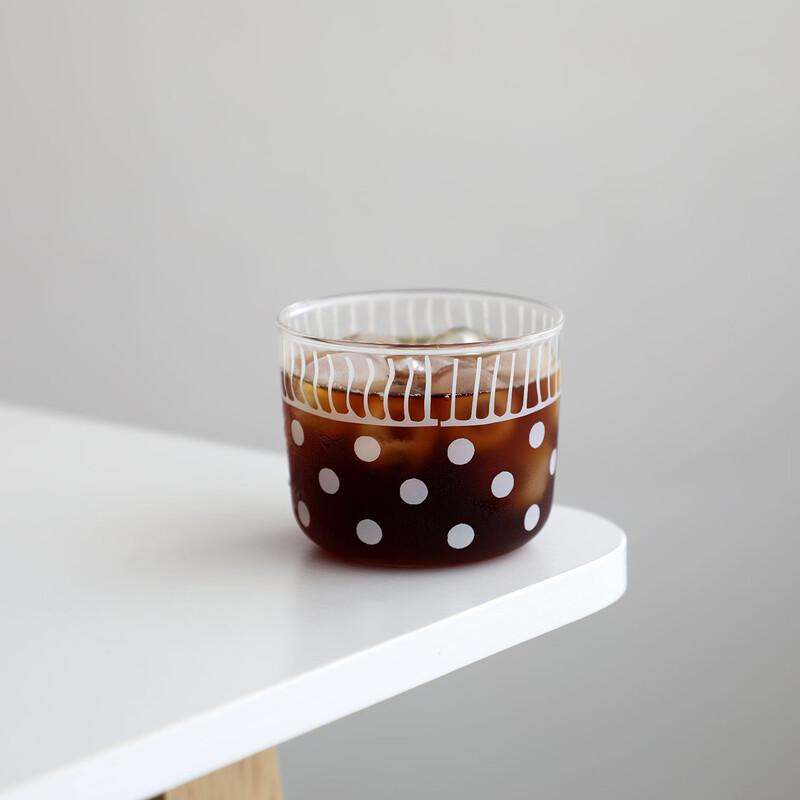 OLOEY Japanese White Dot Glass Tumbler