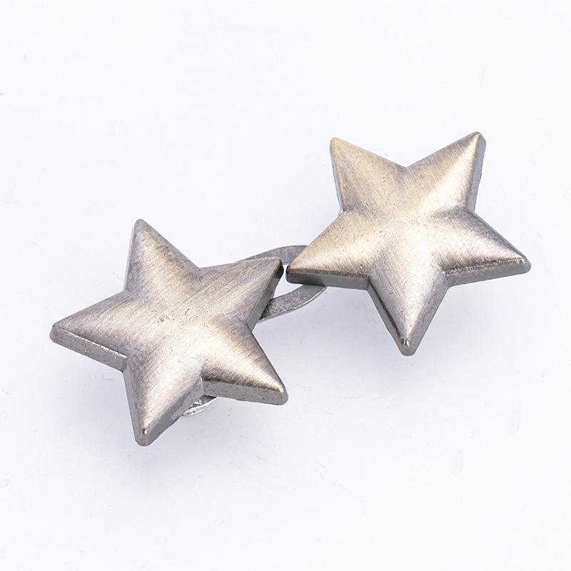 Little Star Waist Cinch: Double-Sided Snap Button Detachable Nail-Free Sewing Tool for Adjusting Large Jeans Waistbands