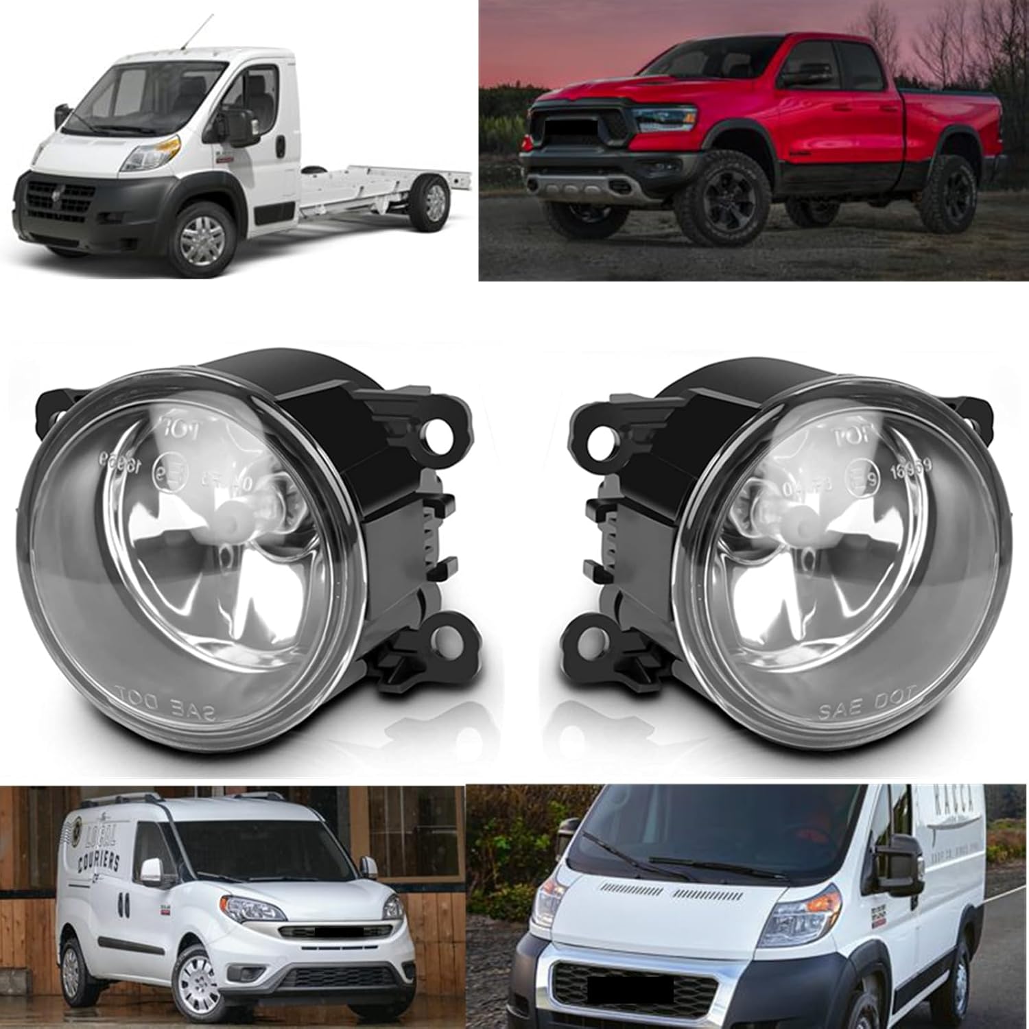 Пара передних противотуманных фар RH LH Совместима с RAM ProMaster City 2015-2021 & ProMaster 1500 2500 3500 2014-2021 & RAM 1500 2019-2022 Заменяет