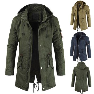 Men Winter Warm Hoody Parkas Mens Fleece Windbreaker Work Clothes Men's Military Tactical Coat Multi Pocket Cargo Bomber Jackets
