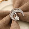 6 Pack Moon and Star Napkin Rings Festival Serviette Holder Napkin Buckles Serviette Rings Alloy Material for Napkin