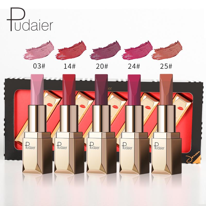 

JYL Makeup Pudaier Matte Matte Matte Velvet Lipstick Set 5-Color Lip Gloss Lip Gloss Lip Gloss 04 тілесний