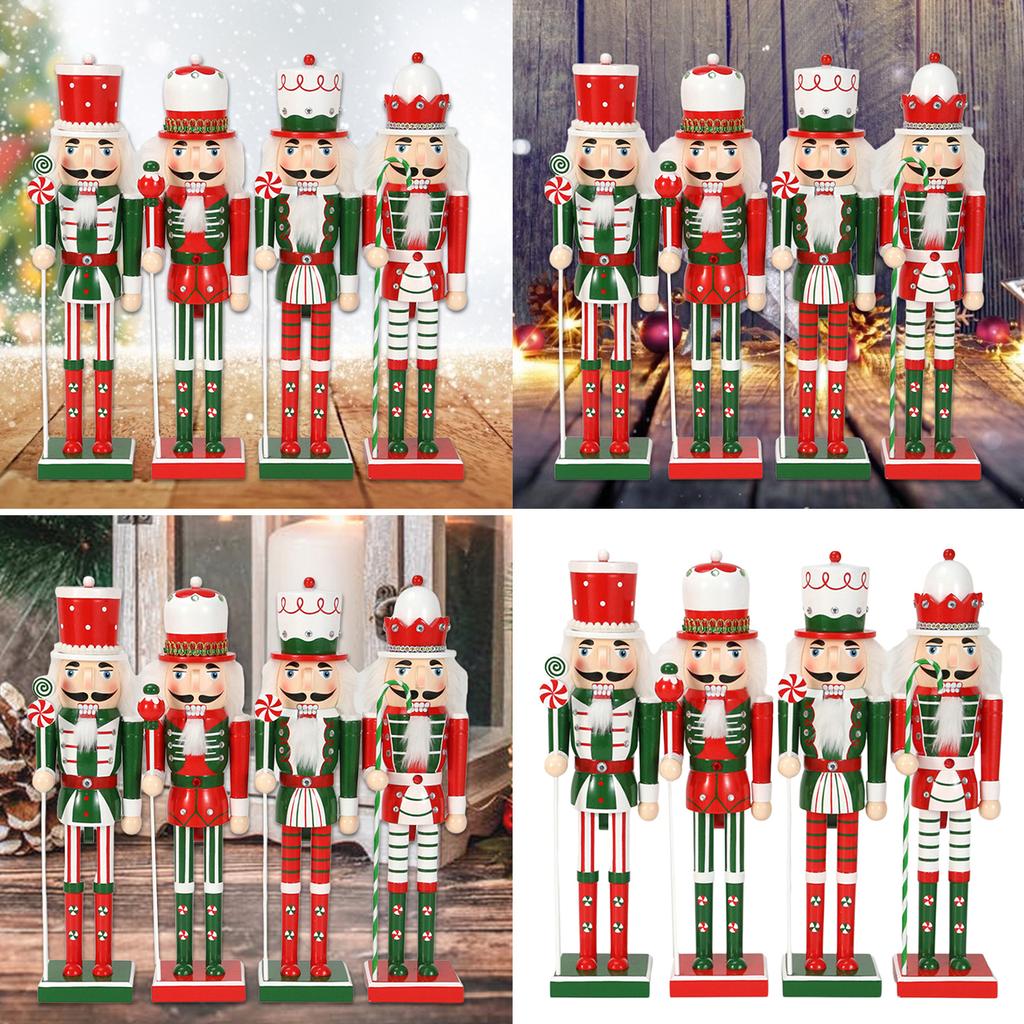 Nutcracker Figurine with Candy Ribbon Scepter Unique 50CM Nutcracker Decorative Figure with Candy Motif for Office Homes