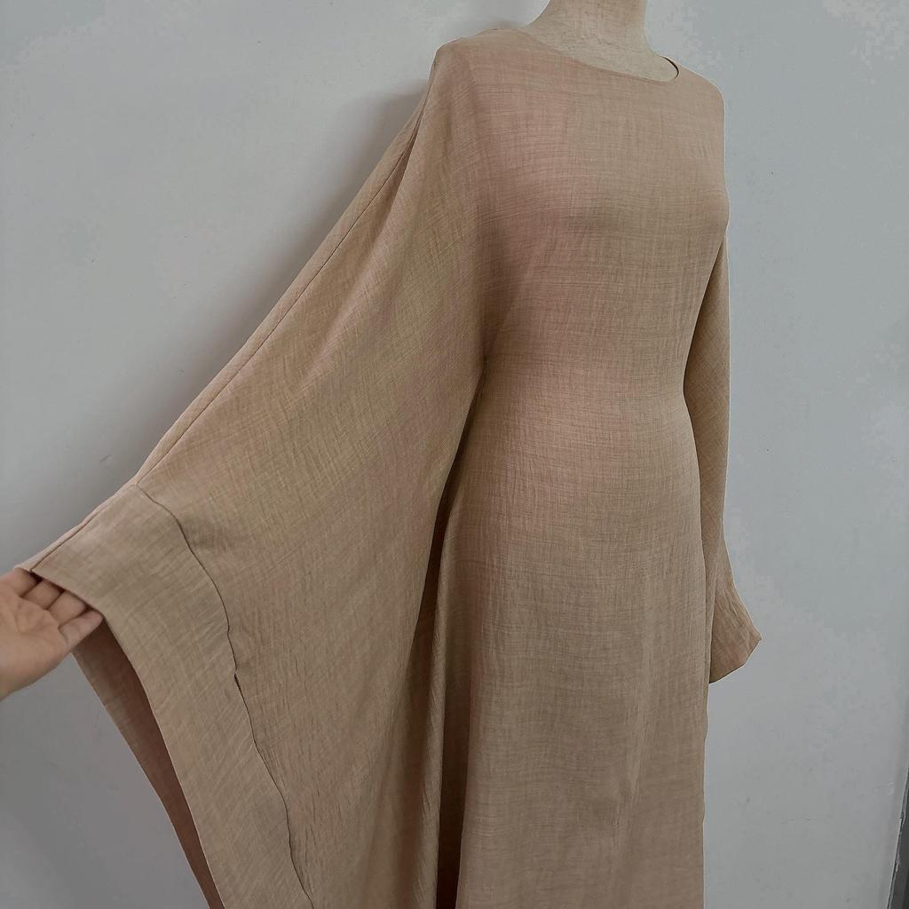 Yiduo Duo Waist-Slimming Batwing Sleeve Dress with Belt