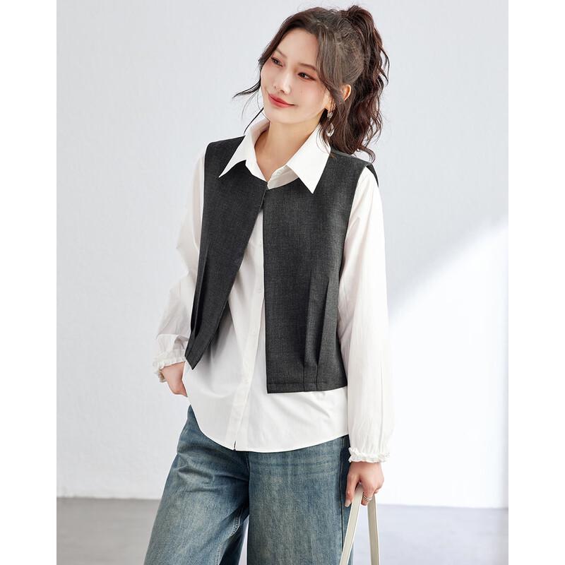 TERRE BLEUE Women s Casual Blazer Vest Two-Piece Set M